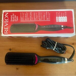 Revlon Heated Brush Black and Pink Salon One-Step Straight and Shine 4.5 in